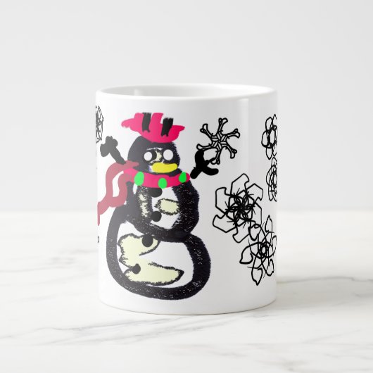 Schneemann Winter Jumbo-Tasse (Vorderseite)