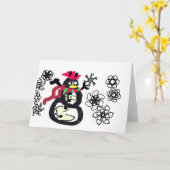 Schneemann Winter Karte (Gelbe Blume)