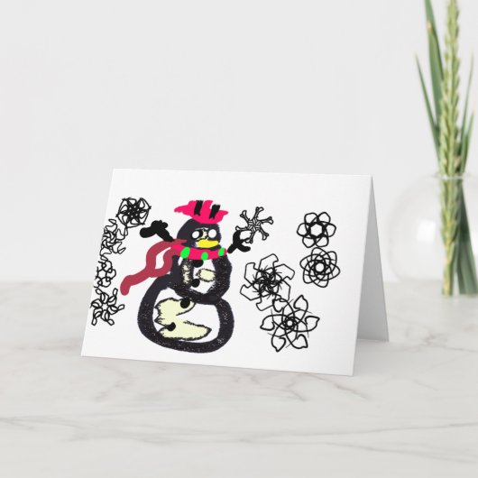 Schneemann Winter Karte (Vorderseite)