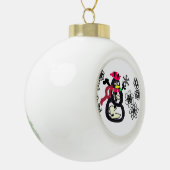 Schneemann Winter Keramik Kugel-Ornament (Links)