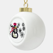 Schneemann Winter Keramik Kugel-Ornament (Rechts)
