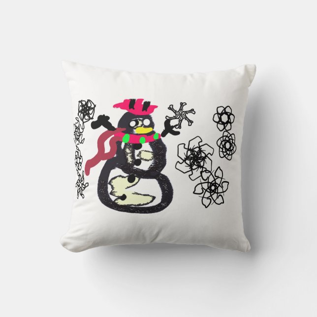 Schneemann Winter  Kissen (Vorderseite)