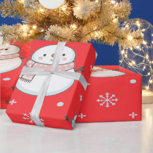 Schneemann Winter Magie Gemütlich Süß Geschenkpapier