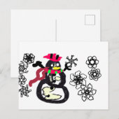 Schneemann Winter Postkarte (Vorne/Hinten)