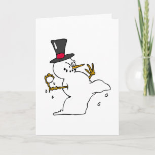 Schneemann Winter Snowball Fight Holidays Feiertagskarte