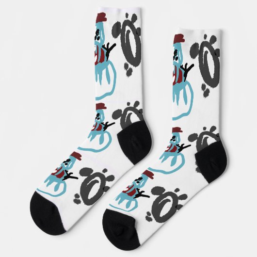 Schneemann Winter Socken (Linkes Detail)
