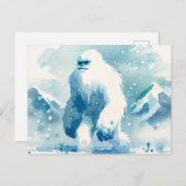 Schneemann Winter Watercolor Postkarte (Vorne/Hinten)