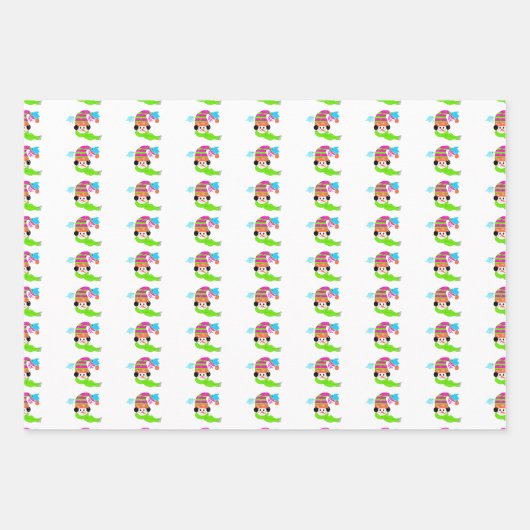 Schneemann Wintersaison Wrapping Paper Geschenkpapier Set (Vorderseite 3)