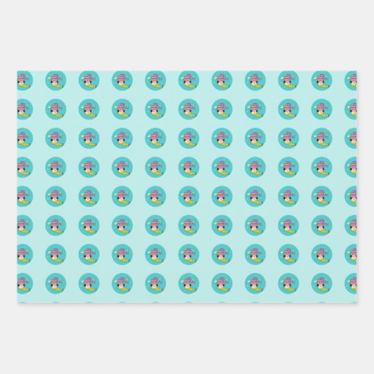 Schneemann Wintersaison Wrapping Paper Geschenkpapier Set (Vorderseite 2)