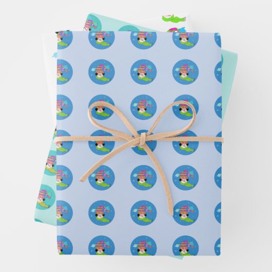 Schneemann Wintersaison Wrapping Paper Geschenkpapier Set (Beispiel)