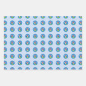 Schneemann Wintersaison Wrapping Paper Geschenkpapier Set (Vorderseite)