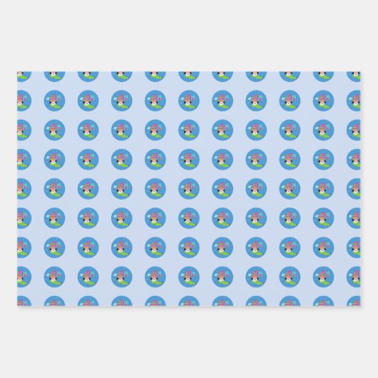 Schneemann Wintersaison Wrapping Paper Geschenkpapier Set (Vorderseite)