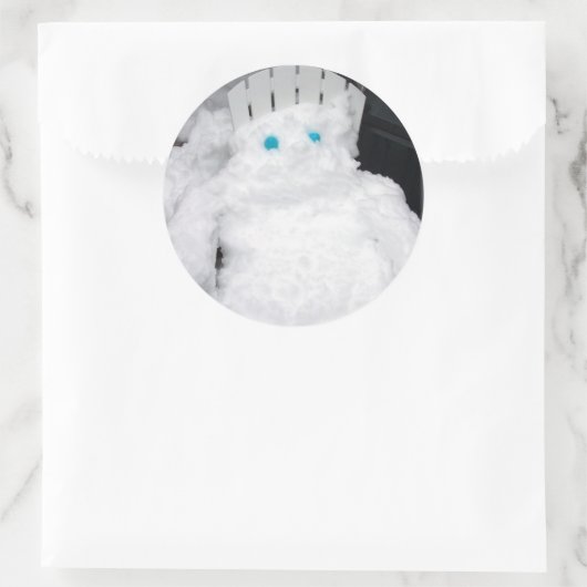Schneemann Winterschneeschmelzen Runder Aufkleber (Tasche)