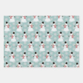 Schneemann Wrapping Paper Flat Sheet Set 3 Geschenkpapier Set (Vorderseite)