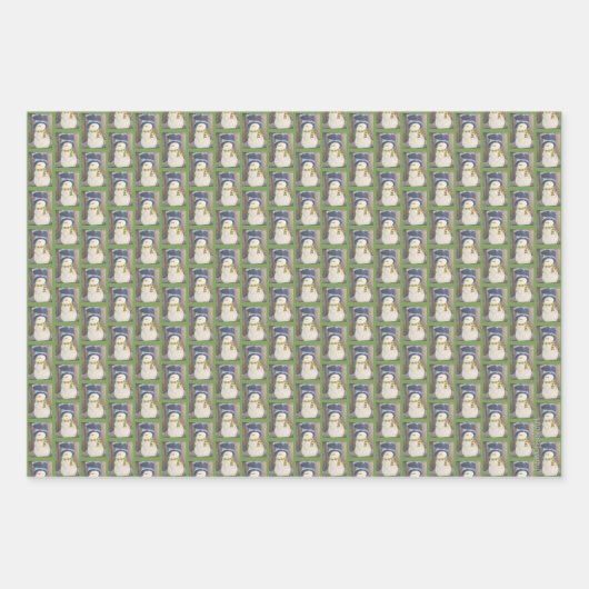 Schneemann Wrapping Paper Flat Sheet Set 3 Geschenkpapier Set (Vorderseite 3)