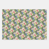Schneemann Wrapping Paper Flat Sheet Set 3 Geschenkpapier Set (Vorderseite 2)