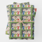 Schneemann Wrapping Paper Flat Sheet Set 3 Geschenkpapier Set (Beispiel)