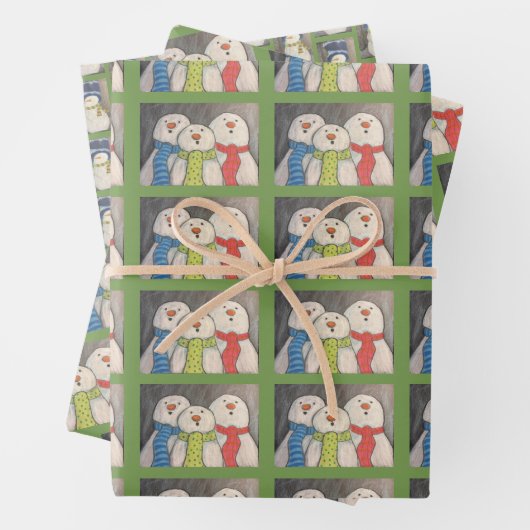 Schneemann Wrapping Paper Flat Sheet Set 3 Geschenkpapier Set (Beispiel)