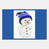 Schneemann Wrapping Paper Flat Sheet Set 3 Geschenkpapier Set (Vorderseite 2)