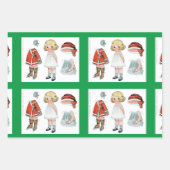 Schneemann Wrapping Paper Flat Sheet Set 3 Geschenkpapier Set (Vorderseite 3)