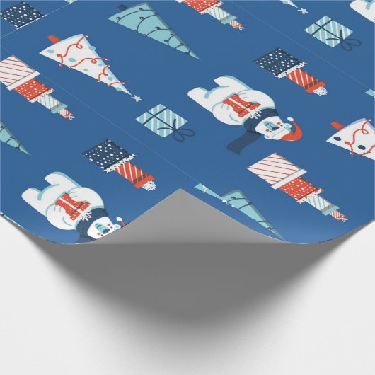 Schneemann-Wrapping Paper Geschenkpapier (Ecke)