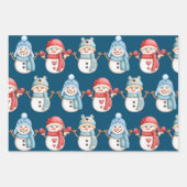 Schneemann Wrapping Paper Set Geschenkpapier Set (Vorderseite 3)