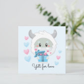 Schneemann Yeti für Liebe Card (Stehend Vorderseite)