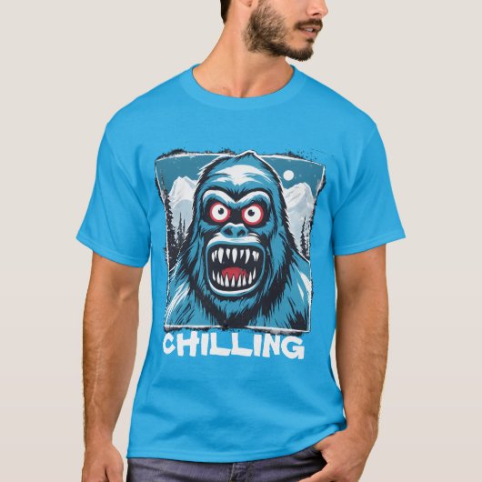 Schneemann Yeti Monster Creepy Winter T-Shirt (Vorderseite)