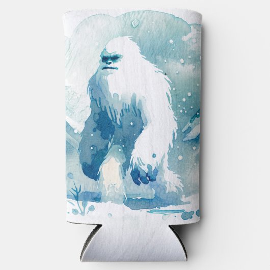 Schneemann Yeti Winter Art Selters Dosenkühler (Vorderseite)