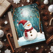 Schneemann-Zauber im Mondlicht im verzauberten Win Karte