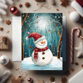 Schneemann-Zauber im Mondlicht im verzauberten Win Karte