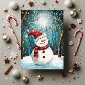 Schneemann-Zauber im Mondlicht im verzauberten Win Karte