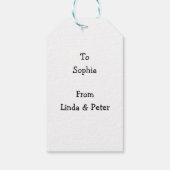 Schneemann zu Weihnachten Geschenkanhänger (Rückseite)