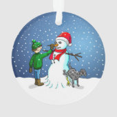 Schneemann zu Weihnachten Ornament (Rückseite)