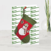 Schneemann zu Weihnachten Strumpf über Weiß (Vorderseite)