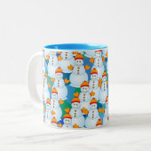 Schneemann Zweifarbige Tasse (Vorderseite Links)