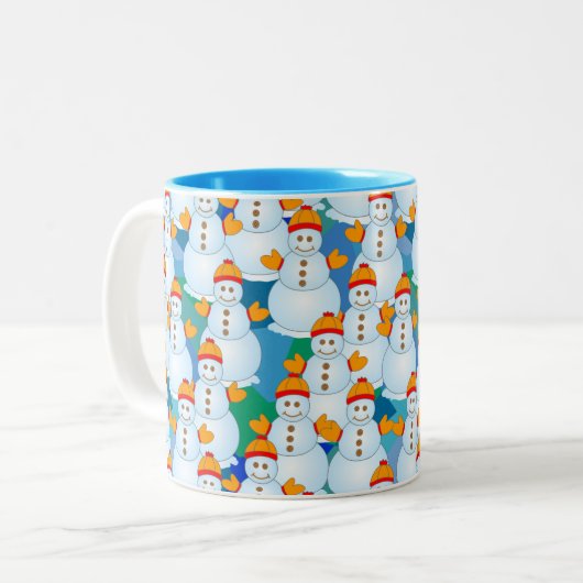 Schneemann Zweifarbige Tasse (Vorderseite Links)