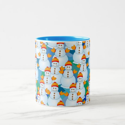 Schneemann Zweifarbige Tasse (Mittel)