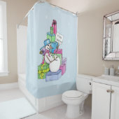 Schneemännchen auf Geschenken Duschvorhang (Beispiel)