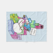 Schneemännchen auf Geschenken Fleecedecke (Vorderseite (Horizontal))