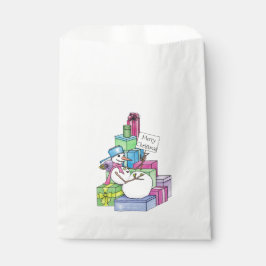 Schneemännchen auf Geschenken Geschenktütchen