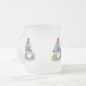 Schneemännchen auf Geschenken Mattglastasse (Vorderseite Links)