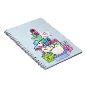 Schneemännchen auf Geschenken Notizblock (Rechte Seite)