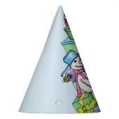 Schneemännchen auf Geschenken Partyhütchen (Links)