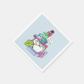 Schneemännchen auf Geschenken Serviette (Ecke)