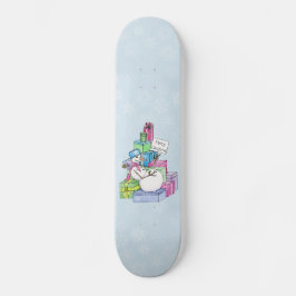 Schneemännchen auf Geschenken Skateboard