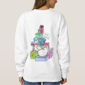 Schneemännchen auf Geschenken Sweatshirt (Rückseite)