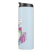 Schneemännchen auf Geschenken Thermosbecher (Nach rechts gedreht)