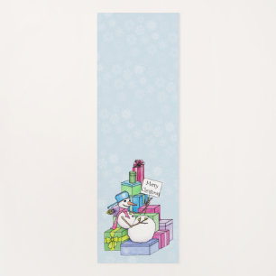 Schneemännchen auf Geschenken Yogamatte