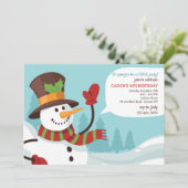 Schneemanneinladung Einladung (Stehend Vorderseite)